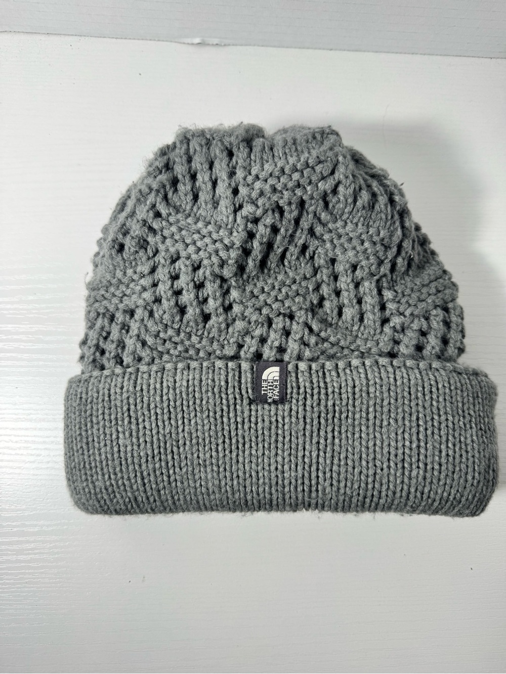 The North Face Gray Cable Knit Cuffed Beanie